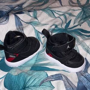 Jordan Kids Black and Red High-Top Sneakers